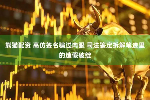 熊猫配资 高仿签名骗过肉眼 司法鉴定拆解笔迹里的造假破绽